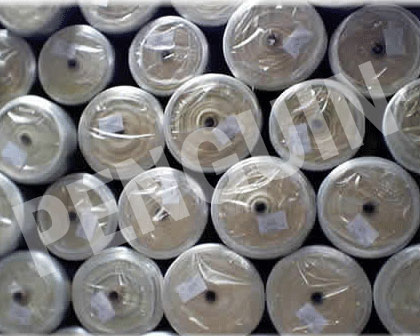 fabric rolls wrapped at ends